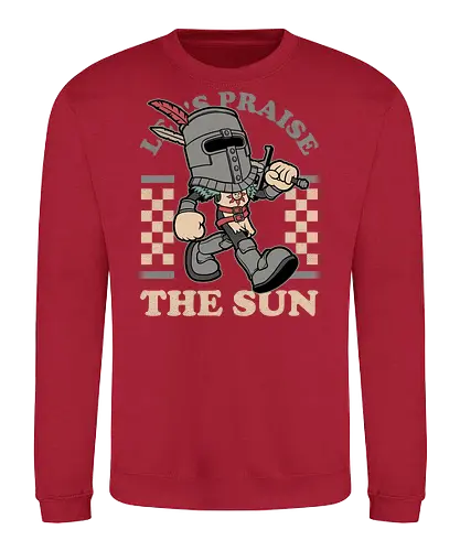 Game Mascot Sun Warrior - Video Games, Video Game, Game, Games, Gamer, Mascot, Retro, Vintage, Retro Vintage, Retro Gamer, Retro Cartoon, Dark Fantasy, Fantasy, Adventure, Hack And Slash, Undead, Creatures, Creature, Monster, Monsters, Medieval, Knight, Sun - Sweatshirt