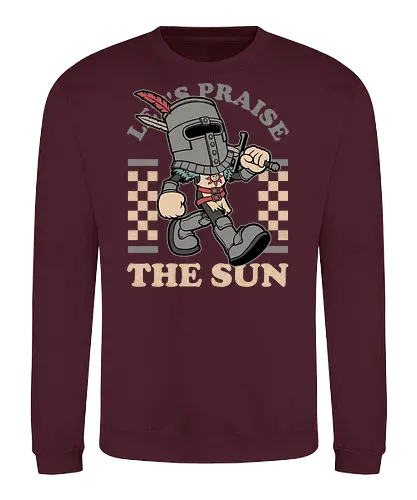Game Mascot Sun Warrior - Video Games, Video Game, Game, Games, Gamer, Mascot, Retro, Vintage, Retro Vintage, Retro Gamer, Retro Cartoon, Dark Fantasy, Fantasy, Adventure, Hack And Slash, Undead, Creatures, Creature, Monster, Monsters, Medieval, Knight, Sun - Sweatshirt