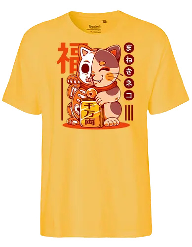 MANEKI NEKO - maneki neko, neko, maneki, japan, anime, japanese, kawaii, cute, lucky charm, lucky cat - Fairtrade T-Shirt