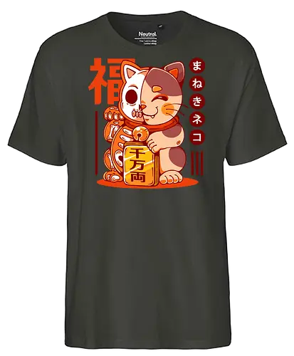 MANEKI NEKO - maneki neko, neko, maneki, japan, anime, japanese, kawaii, cute, lucky charm, lucky cat - Fairtrade T-Shirt