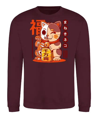 MANEKI NEKO - maneki neko, neko, maneki, japan, anime, japanese, kawaii, cute, lucky charm, lucky cat - Sweatshirt