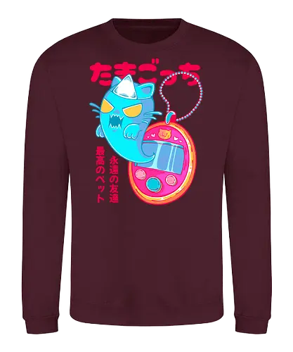 TAMAGOTCHI - tamagotchi, anime, cute, kawaii, pet, virtual pet, joke, retro, japan, japanese - Sweatshirt