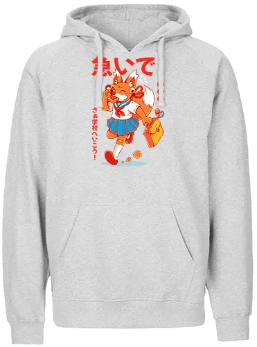 KITSUNE STUDENT (variant 1) - kitsune, fox, anime, cute, kawaii, japan, japanese, student, school, fox girl, child - Fairtrade Hoodie