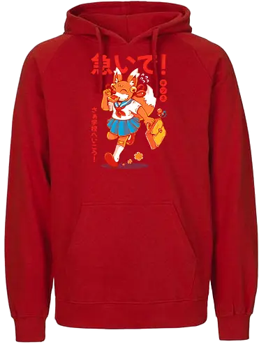 KITSUNE STUDENT (variant 1) - kitsune, fox, anime, cute, kawaii, japan, japanese, student, school, fox girl, child - Fairtrade Hoodie