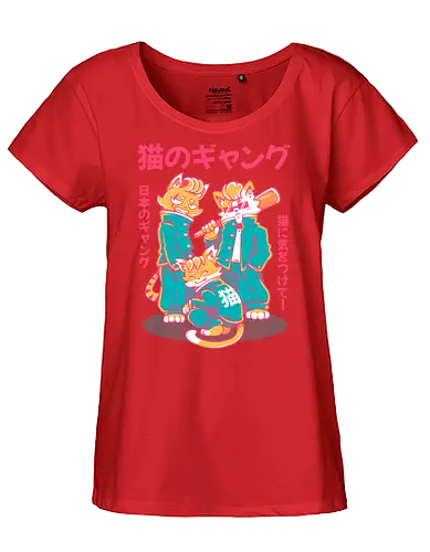 NEKO GANG (variant 1)  - neko, cat, japan, cute, kawaii, school, gang, neko gang - Fairtrade Girl Shirt