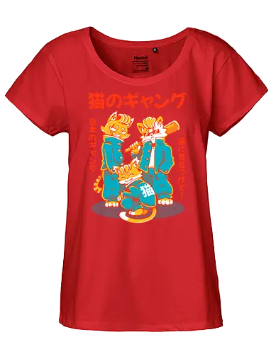 NEKO GANG (variant 2)  - neko, cat, japan, cute, kawaii, school, gang, neko gang - Fairtrade Girl Shirt