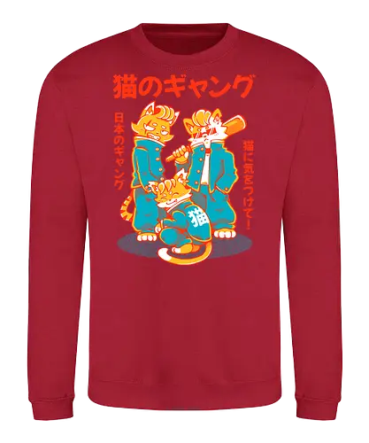 NEKO GANG (variant 2)  - neko, cat, japan, cute, kawaii, school, gang, neko gang - Sweatshirt