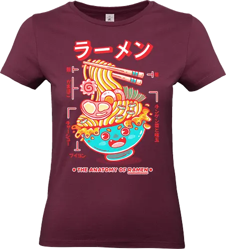 RAMEN ANATOMY (variant 1) - ramen, ramen soup, ramen noddles, anime, japan, japanese, japanese food, cute, kawaii - Standard T-Shirt (Women)