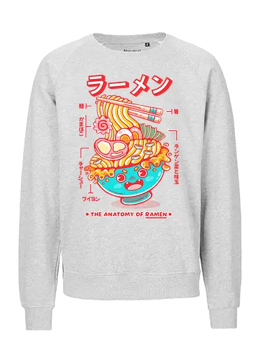 RAMEN ANATOMY (variant 1) - ramen, ramen soup, ramen noddles, anime, japan, japanese, japanese food, cute, kawaii - Fairtrade Sweatshirt
