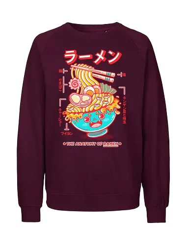 RAMEN ANATOMY (variant 1) - ramen, ramen soup, ramen noddles, anime, japan, japanese, japanese food, cute, kawaii - Fairtrade Sweatshirt