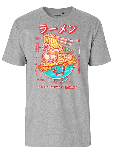 RAMEN ANATOMY (variant 1) - ramen, ramen soup, ramen noddles, anime, japan, japanese, japanese food, cute, kawaii - Fairtrade T-Shirt