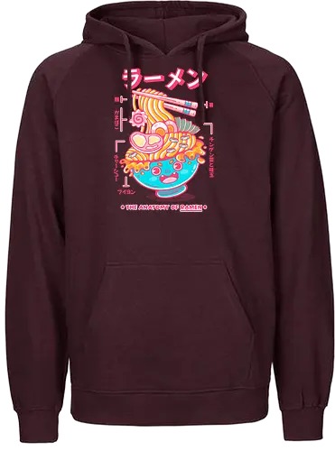 RAMEN ANATOMY (variant 2) - ramen, ramen soup, ramen noddles, anime, japan, japanese, japanese food, cute, kawaii - Fairtrade Hoodie