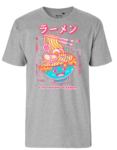 RAMEN ANATOMY (variant 2) - ramen, ramen soup, ramen noddles, anime, japan, japanese, japanese food, cute, kawaii - Fairtrade T-Shirt