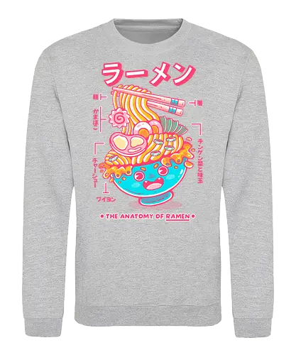 RAMEN ANATOMY (variant 2) - ramen, ramen soup, ramen noddles, anime, japan, japanese, japanese food, cute, kawaii - Sweatshirt