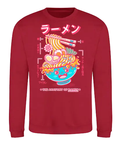 RAMEN ANATOMY (variant 2) - ramen, ramen soup, ramen noddles, anime, japan, japanese, japanese food, cute, kawaii - Sweatshirt