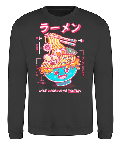 RAMEN ANATOMY (variant 2) - ramen, ramen soup, ramen noddles, anime, japan, japanese, japanese food, cute, kawaii - Sweatshirt