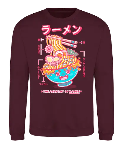 RAMEN ANATOMY (variant 2) - ramen, ramen soup, ramen noddles, anime, japan, japanese, japanese food, cute, kawaii - Sweatshirt