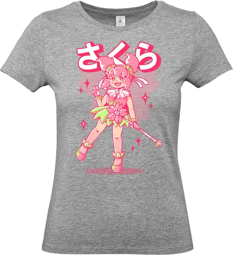 SAKURA MAHOU SHOUJO - sakura, japan japanese, anime, magical girl, mahou shoujo, cute, kawaii - Standard T-Shirt (Women)