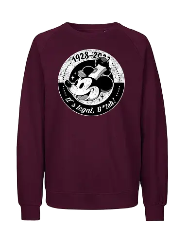 1928 - mickey, public domain, cartoon, joke, steamwilly - Fairtrade Sweatshirt