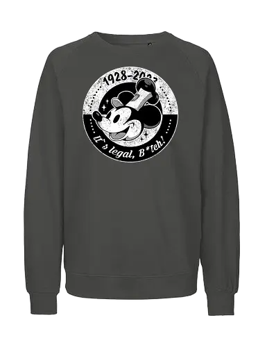 1928 - mickey, public domain, cartoon, joke, steamwilly - Fairtrade Sweatshirt