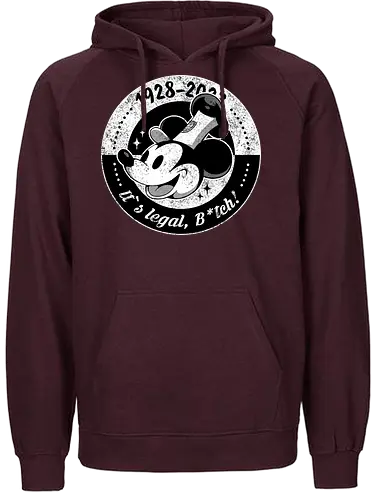1928 - mickey, public domain, cartoon, joke, steamwilly - Fairtrade Hoodie