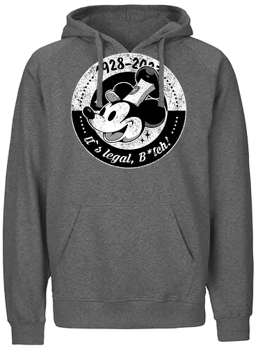 1928 - mickey, public domain, cartoon, joke, steamwilly - Fairtrade Hoodie