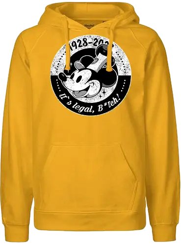 1928 - mickey, public domain, cartoon, joke, steamwilly - Fairtrade Hoodie