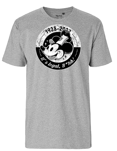 1928 - mickey, public domain, cartoon, joke, steamwilly - Fairtrade T-Shirt