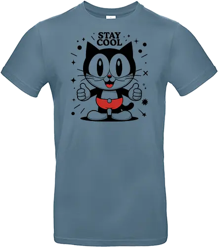Stay Cool - nostalgia, funny cat, vintage style, 1920s cartoon, rubber hose, cute cat, aesthetic, retro vibes, feline, cat, retro cat, vintage cat, retro cat, cartoon cat, old school, stay cool, cool cat, classic cartoon, happy cat, positive vibes, stylish cat, happy vibes, fun design, old-school cartoon, adorable, feel good, funny art, cat lover, classic animation - Standard T-Shirt