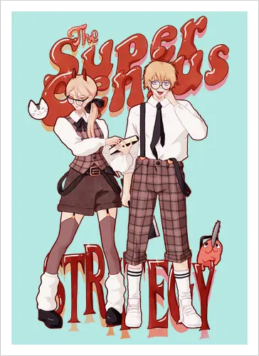 The Super Genius Strategy!! - csm, chainsaw, denji, powy - Artprint