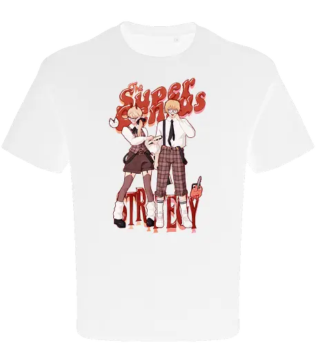 The Super Genius Strategy!! - csm, chainsaw, denji, powy - Oversize T-Shirt