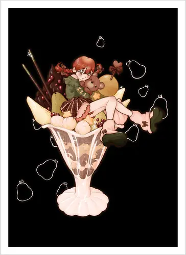 Autumn Parfait - cozy, sweet, kawaii, cute - Artprint