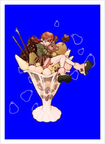 Autumn Parfait - cozy, sweet, kawaii, cute - Artprint