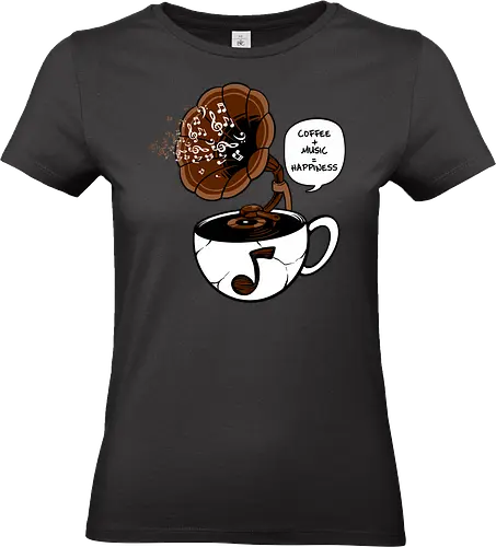 coffee and music - coffee, caffeine, cool, latte, cafe, insomnia, drink, happy, music, tone, oldschool, vintage, classic, rnb, jazz - Standard T-Shirt (Women)
