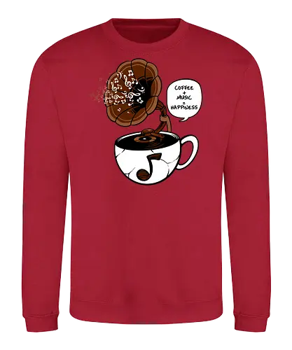 coffee and music - coffee, caffeine, cool, latte, cafe, insomnia, drink, happy, music, tone, oldschool, vintage, classic, rnb, jazz - Sweatshirt
