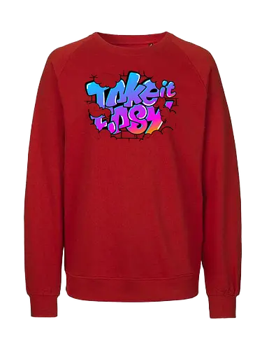 take easy  - textart, typography, calligraphy, cool, font, chill, relax, graffiti, easy, bro - Fairtrade Sweatshirt