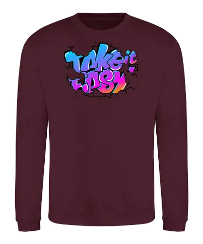 take easy  - textart, typography, calligraphy, cool, font, chill, relax, graffiti, easy, bro - Sweatshirt