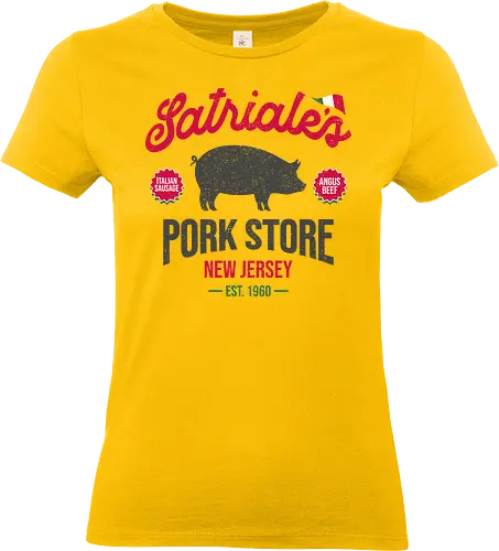 Satriales Pork Store - popculture, cult classic, gangster, geek, italian mafia, mafia, new jersey, nostalgia, pork, retro, television, tv series, vintage, y2k, tv shows - Standard T-Shirt (Women)