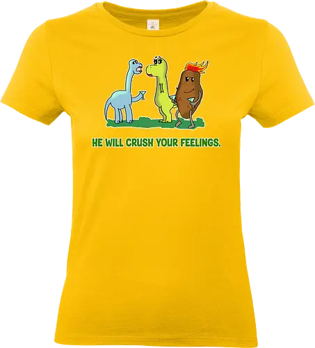 Dinosaur Feelings (Dinosaurier-Gefühle) - dinosaurier, dino, gefühle, lustig, humor, cartoon, süß, kinder, kawaii, sarkasmus, witzig, asteroid, prähistorisch, spielerisch, niedlich, jurazeit, comic, tragisch, ironie, popkultur, geek, t-rex - Standard T-Shirt (Women)