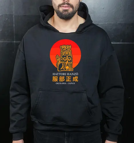 Hattori Hanzo - hattori hanzo, tarantino, movies, retro, sword, kill bill, pop culture, cult film - Cropped Hoodie