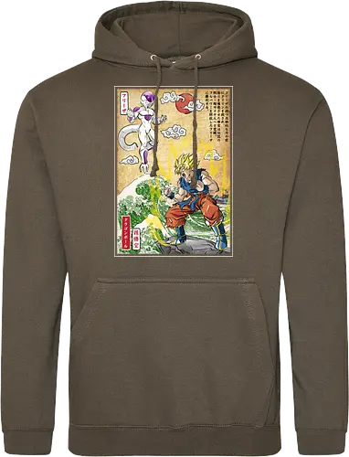 Battle on planet Namek woodblock