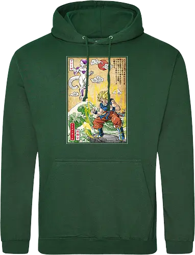 Battle on planet Namek woodblock