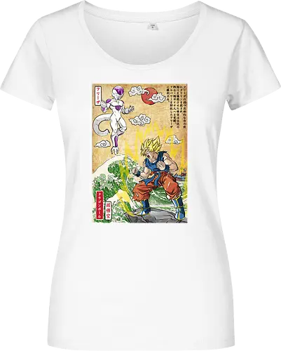 Battle on planet Namek woodblock