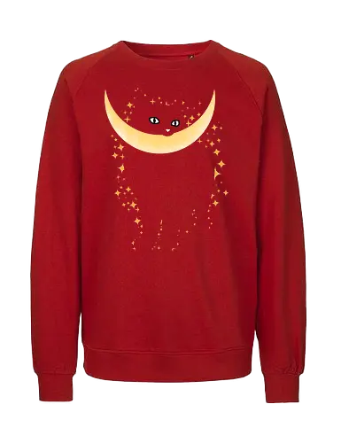 Cat Moon Stars - cats, stars, space, starry, cute - Fairtrade Sweatshirt