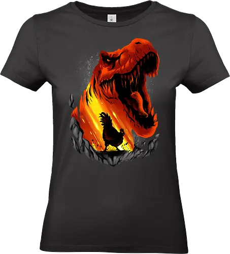 chicken dream  - dino, dinosaur, animal, beast, wild, alien, ghost, scifi, ufo, science, supranatural, chicken, trex - Standard T-Shirt (Women)