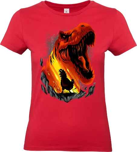chicken dream  - dino, dinosaur, animal, beast, wild, alien, ghost, scifi, ufo, science, supranatural, chicken, trex - Standard T-Shirt (Women)