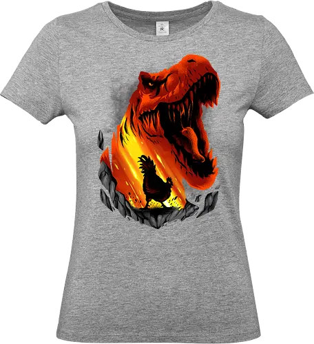 chicken dream  - dino, dinosaur, animal, beast, wild, alien, ghost, scifi, ufo, science, supranatural, chicken, trex - Standard T-Shirt (Women)