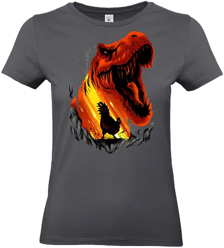 chicken dream  - dino, dinosaur, animal, beast, wild, alien, ghost, scifi, ufo, science, supranatural, chicken, trex - Standard T-Shirt (Women)