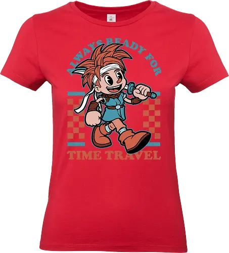 Game Mascot Time Travel Kid - Video Games, Video Game, Game, Games, Gamer, Mascot, Retro, Vintage, Retro Vintage, Retro Gamer, Retro Cartoon, Fantasy, Adventure, Magic, Time Travel, Katana, Sword, Classic - Standard T-Shirt (Women)