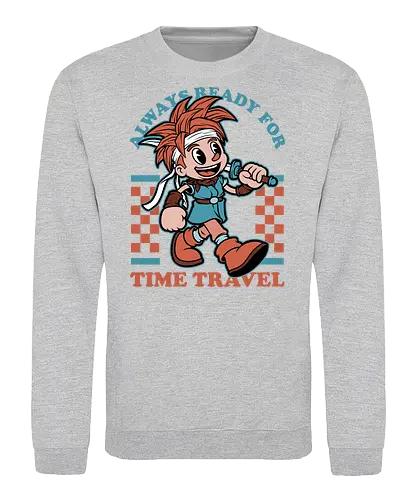 Game Mascot Time Travel Kid - Video Games, Video Game, Game, Games, Gamer, Mascot, Retro, Vintage, Retro Vintage, Retro Gamer, Retro Cartoon, Fantasy, Adventure, Magic, Time Travel, Katana, Sword, Classic - Sweatshirt
